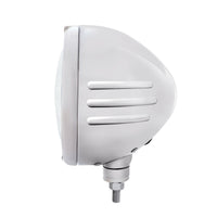 Stainless Steel Classic Embossed Stripe Headlight 11 LED Bulb & Dual Mode Amber LED Signal (Amber or Clear Lens)