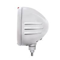 Stainless Steel Classic Embossed Stripe Headlight 6014 & Dual Mode Amber LED Signal (Amber or Clear Lens)