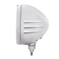 Stainless Steel Classic Embossed Stripe Headlight H4 With 6 Amber LED & Dual Mode LED Signal (Amber or Clear Lens)