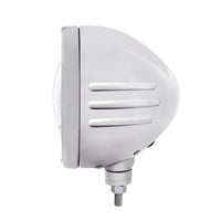 United Pacific - Stainless Steel Bullet Embossed Stripe Headlight 5 LED Bulb & Dual Mode LED Signal (Amber or Clear Lens)