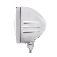 Stainless Steel Bullet Embossed Stripe Headlight 11 LED Bulb & Dual Mode LED Signal (Amber or Clear Lens)