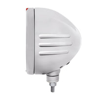 Stainless Steel Bullet Embossed Stripe Headlight Crystal H4 & Dual Mode LED Signal (Amber or Clear Lens)