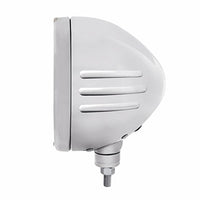 Stainless Steel Bullet Embossed Stripe Headlight Crystal H4 & Dual Mode LED Signal (Amber or Clear Lens)