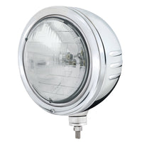 Stainless Steel Bullet Embossed Stripe Headlight Housing With H6024 Halogen Headlight