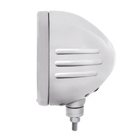 Stainless Bullet Embossed Stripe Headlight Housing With 6 Amber LED Crystal Halo