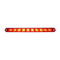 United Pacific - 10 LED 9" Split Turn Function Light Bar With Bezel - Red LED/Red Lens