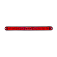 United Pacific - 10 LED 9" Split Turn Function Light Bar With Bezel - Red LED/Red Lens