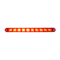 United Pacific - 10 LED 9" Split Turn Function Light Bar With Bezel - Red LED/Red Lens