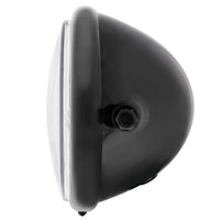 Black 5-3/4" Motorcycle Headlight H4 Bulb With 5 Amber LEDs (Bottom or Side Mount)