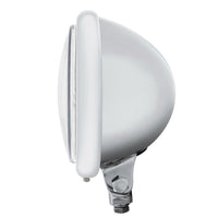 Chrome 5-3/4" Motorcycle Headlight 8 LED Bulb With Silver or Black Bar (Bottom or Side Mount)