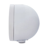 Stainless Steel Bullet Half Moon Headlight LED Projection Headlight & LED Turn Signal (Amber or Clear Lens)