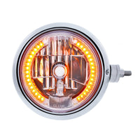 Chrome Guide 682-C Style Headlight Assembly w Crystal Lens & 34 LEDs Position Light (Left or Right Hand Side)
