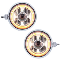 Stainless Steel Guide 682-C Style Headlight Assembly w/LED Headlight & Dual Color Position Light (Left or Right Hand Side)