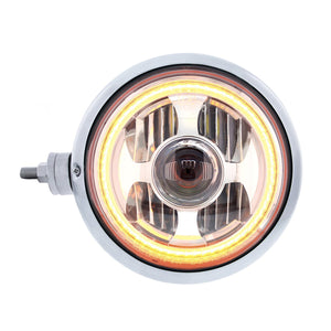 Chrome Guide 682-C Style Headlight Assembly W/LED Headlight & Dual Color Position Light (Left or Right Hand Side)