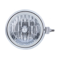 Stainless Steel Guide 682-C Style Headlight Assembly w Crystal Lens & 10 LEDs Position Light (Left or Right Hand Side)