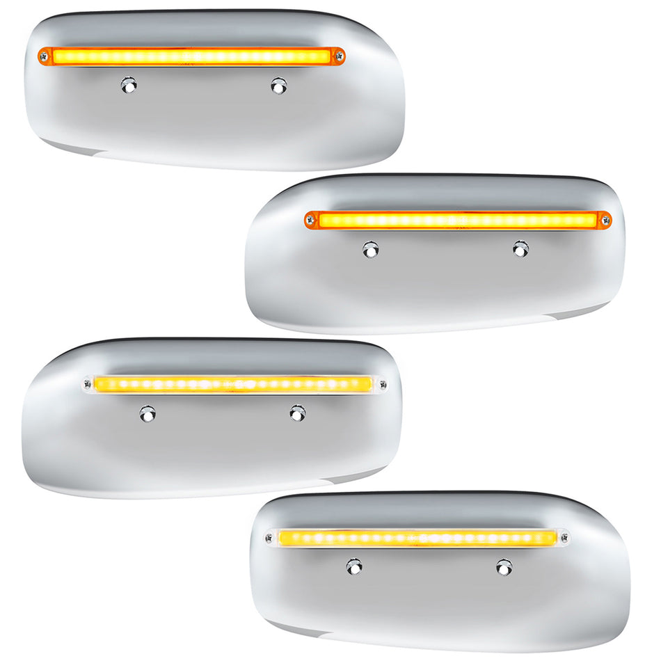 24 LED GloLight Rear Headlight Housing Cover For 2008-2023 Peterbilt 389 Amber LEDS (Driver or Passenger Side)
