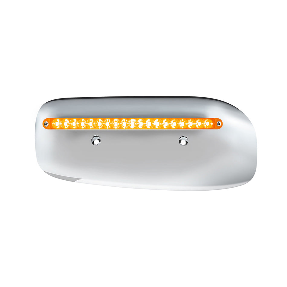 19 LED Rear Headlight Housing Cover For 2008-2023 Peterbilt 389 - Amber LEDs w Amber or Clear Lens (Driver or Passenger Side)