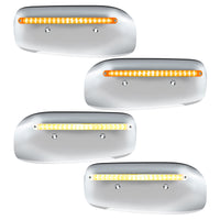 19 LED Rear Headlight Housing Cover For 2008-2023 Peterbilt 389 - Amber LEDs w Amber or Clear Lens (Driver or Passenger Side)