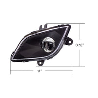 Black High Power LED Fog Light For 2018-2024 Freightliner Cascadia (Driver or Passenger Side)