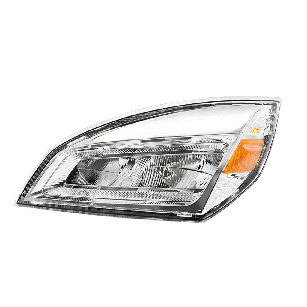 High Power Chrome or Black LED Headlight For 2018-2024 Freightliner Cascadia (Driver or Passenger Side)