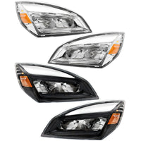 High Power Chrome or Black LED Headlight For 2018-2024 Freightliner Cascadia (Driver or Passenger Side)