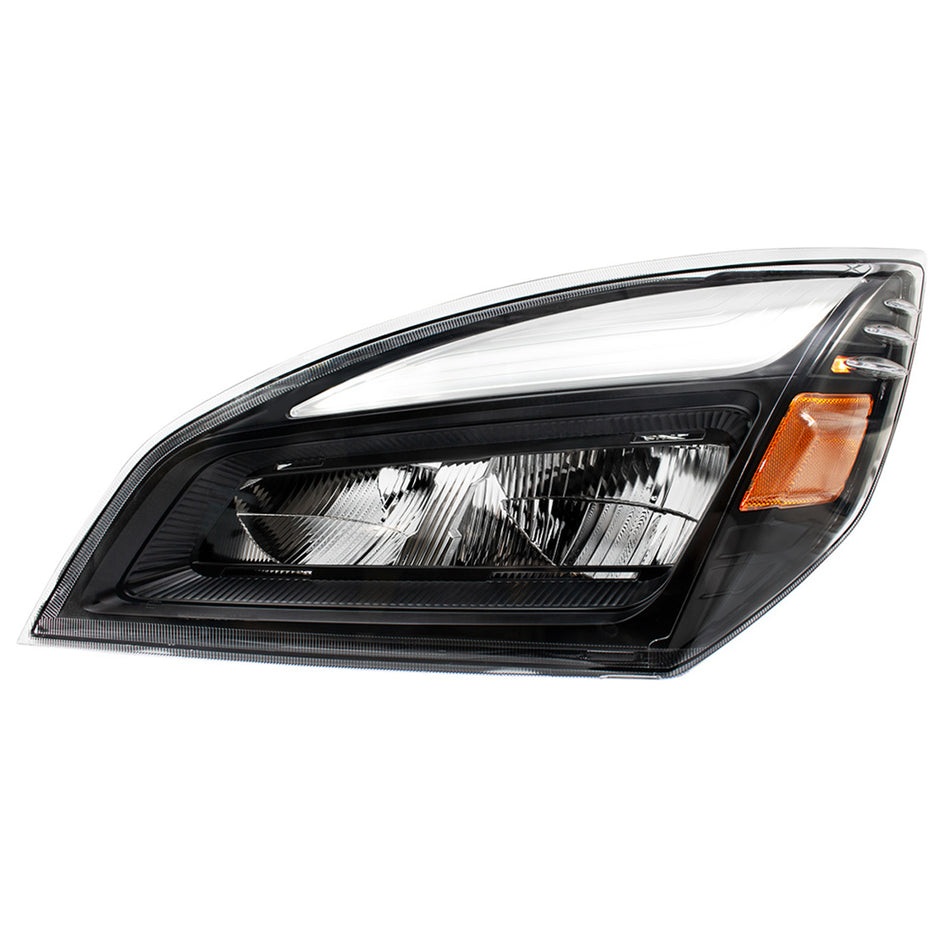 High Power Chrome or Black LED Headlight For 2018-2024 Freightliner Cascadia (Driver or Passenger Side)