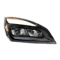 High Power Chrome or Black LED Headlight For 2018-2024 Freightliner Cascadia (Driver or Passenger Side)