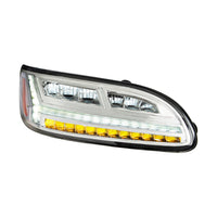 Chrome or Black 6 LED Headlight For Peterbilt 386 (2006-2016) & 387 (2000-2011) (Driver or Passenger Side)