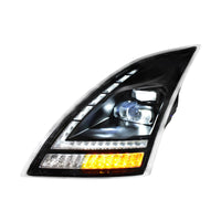 Blackout Full LED Headlight With Switchable Sequential Turn Signal - 2018-2024 Volvo VNL (Driver or Passenger Side)