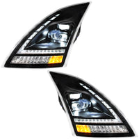 Blackout Full LED Headlight With Switchable Sequential Turn Signal - 2018-2024 Volvo VNL (Driver or Passenger Side)