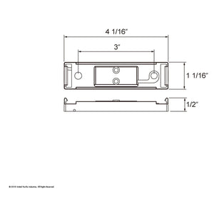 United Pacific - Black Mounting Bracket For Rectangular Fender Mount Light