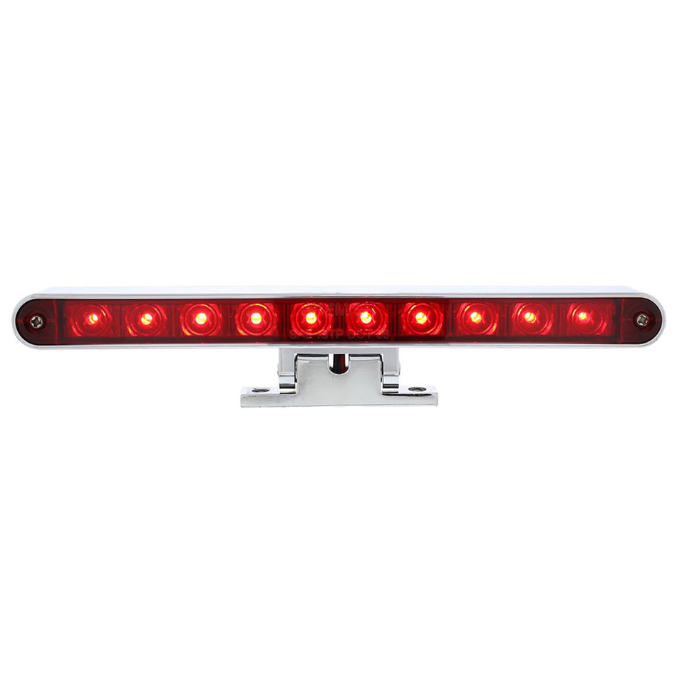 10 LED Split Function 3rd Brake Light With Chrome Swivel Pedestal Base (Red LEDs/Red Lens)