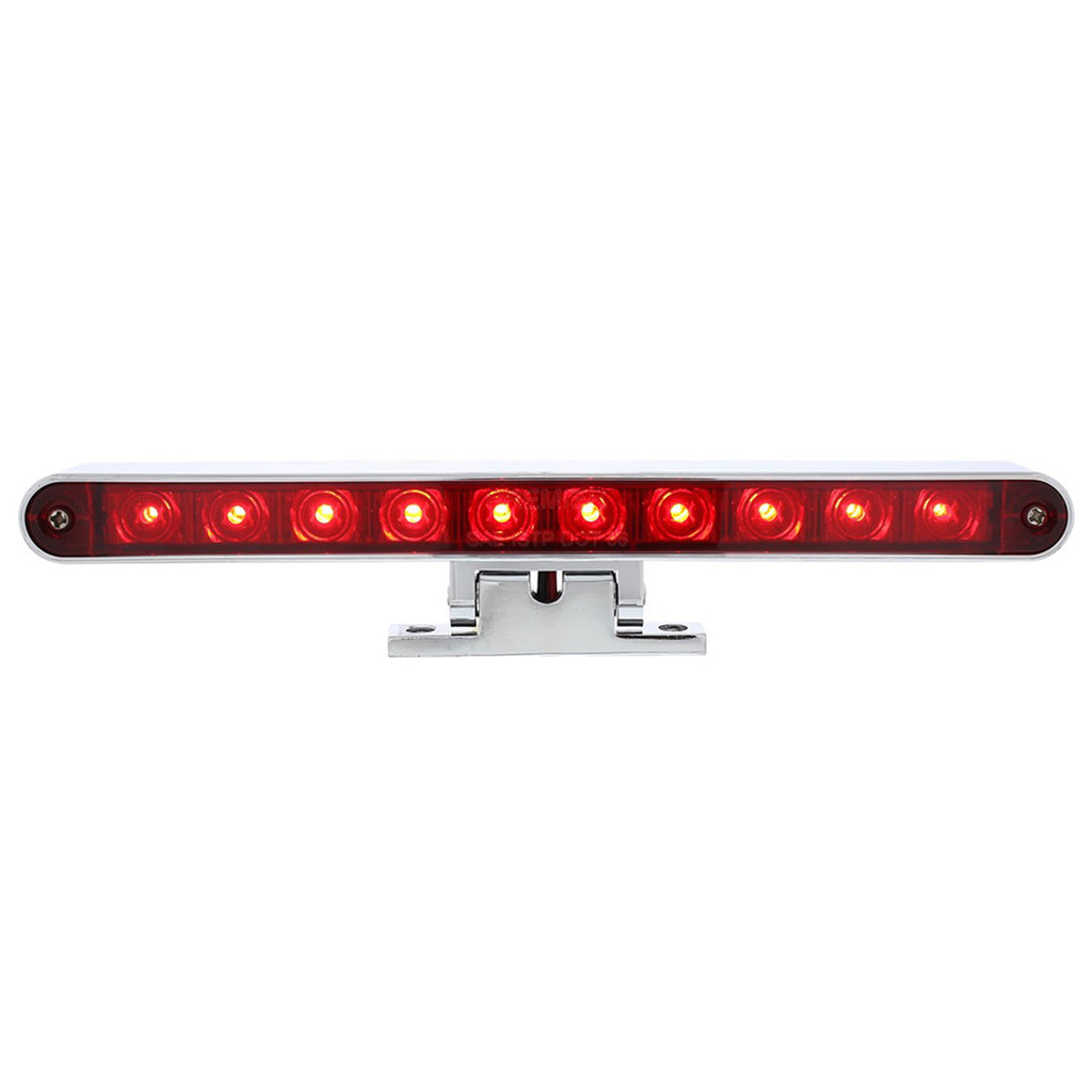 10 LED Split Function 3rd Brake Light With Chrome Swivel Pedestal Base (Red LEDs/Red Lens)