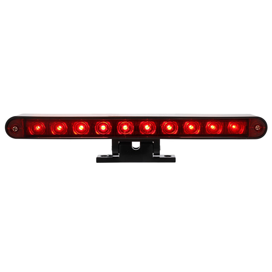 10 LED Dual Function 3rd Brake Light w Chrome or Black Swivel Pedestal Base (Red LEDs/Red Lens)