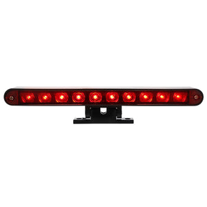 10 LED Dual Function 3rd Brake Light w Chrome or Black Swivel Pedestal Base (Red LEDs/Red Lens)