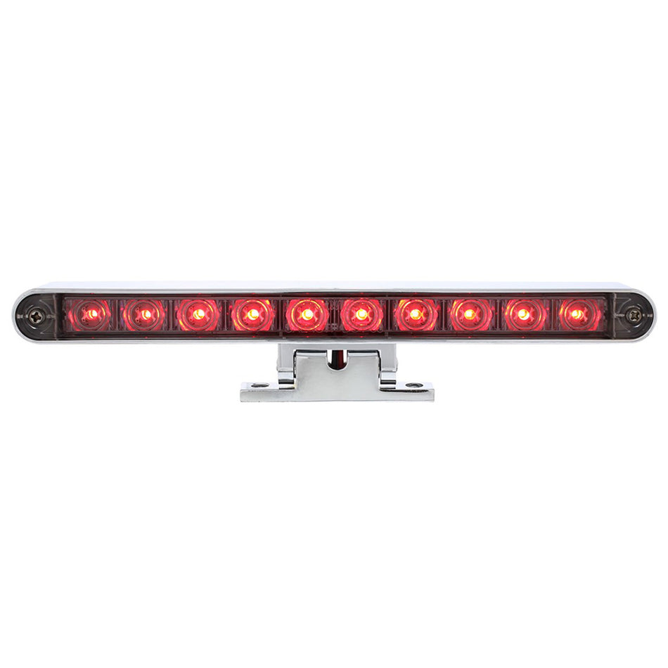 10 LED Dual Function 3rd Brake Light w Chrome or Black Swivel Pedestal Base (Red LEDs/Red Lens)