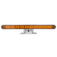 Chrome 10 LED Light Bar With 180 Degree Swivel Base Dual Function (Amber or White LEDs/Amber or Clear Lens)