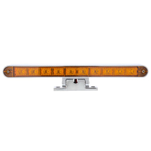 Chrome 10 LED Light Bar With 180 Degree Swivel Base Dual Function (Amber or White LEDs/Amber or Clear Lens)