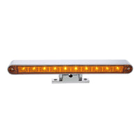 Chrome 10 LED Light Bar With 180 Degree Swivel Base Dual Function (Amber or White LEDs/Amber or Clear Lens)