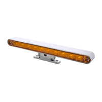 Chrome 10 LED Light Bar With 180 Degree Swivel Base Dual Function (Amber or White LEDs/Amber or Clear Lens)