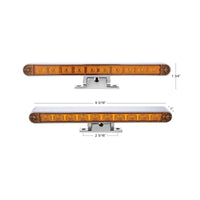 Chrome 10 LED Light Bar With 180 Degree Swivel Base Dual Function (Amber or White LEDs/Amber or Clear Lens)