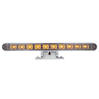 Chrome 10 LED Light Bar With 180 Degree Swivel Base Dual Function (Amber or White LEDs/Amber or Clear Lens)