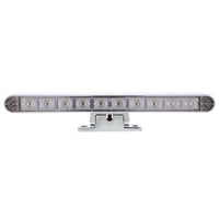 Chrome 10 LED Light Bar With 180 Degree Swivel Base Dual Function (Amber or White LEDs/Amber or Clear Lens)
