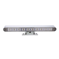 Chrome 10 LED Light Bar With 180 Degree Swivel Base Dual Function (Amber or White LEDs/Amber or Clear Lens)