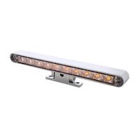 Chrome 10 LED Light Bar With 180 Degree Swivel Base Dual Function (Amber or White LEDs/Amber or Clear Lens)