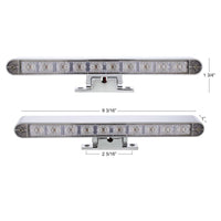 Chrome 10 LED Light Bar With 180 Degree Swivel Base Dual Function (Amber or White LEDs/Amber or Clear Lens)
