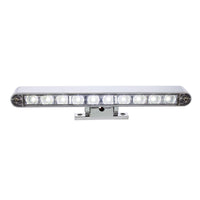 Chrome 10 LED Light Bar With 180 Degree Swivel Base Dual Function (Amber or White LEDs/Amber or Clear Lens)