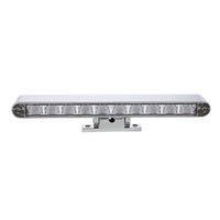 Chrome 10 LED Light Bar With 180 Degree Swivel Base Dual Function (Amber or White LEDs/Amber or Clear Lens)