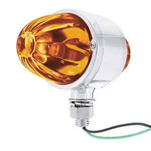 Chrome Double Face Housing With 2 Watermelon Glass Lens (Dark Amber or Clear Lens)