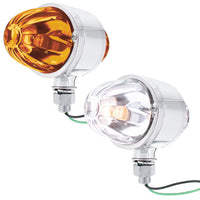 Chrome Double Face Housing With 2 Watermelon Glass Lens (Dark Amber or Clear Lens)